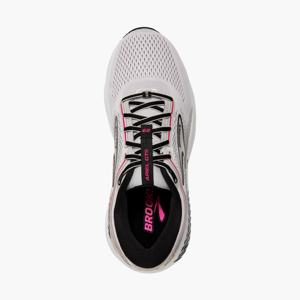 Chaussures Running Route Brooks Ariel GTS 23 Grise Noir Rose Femme | ZRQ-9003905